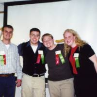 Wendy Hahn and friends at Student Scholarship Day in 2000.